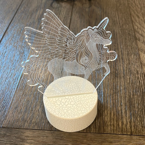 3D Illusion Flying Unicorn Night Light Remote Control Colors Holographic Pegasus - Picture 3 of 14